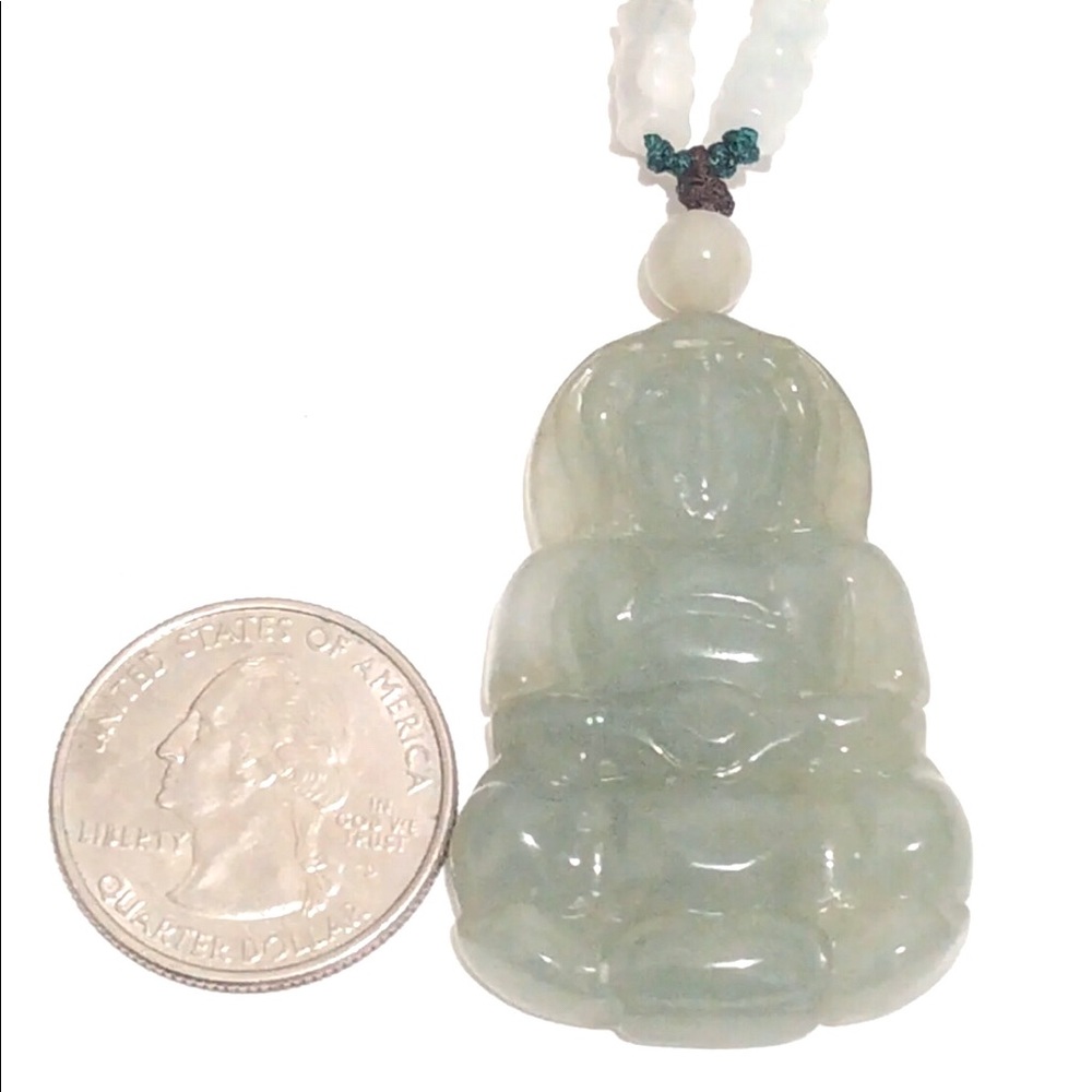 Authentic Type A Lucky Real Green Jade Necklace - image 3